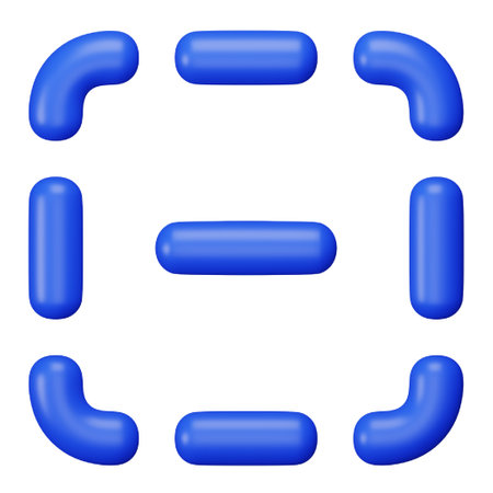 Dotted square minus 3d rendering isometric bold line icon.のイラスト素材