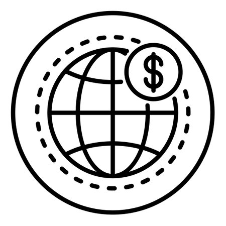 Outline icon for world money budget.のイラスト素材