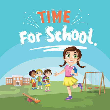 Time for school vector illustrationのイラスト素材