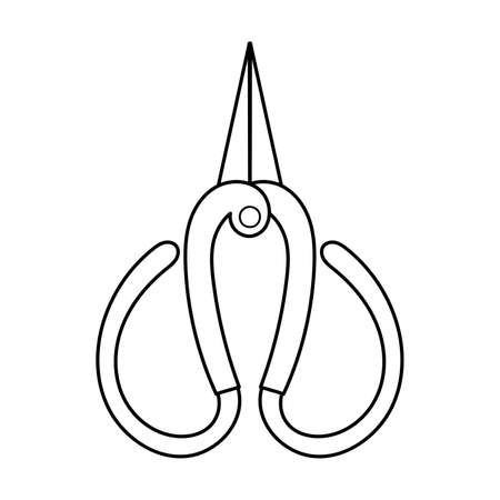 Gardening scissors outline simple minimalistic flat design vector illustration isolated on white backgroundのイラスト素材