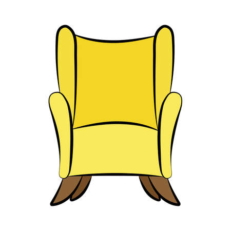 Yellow armchair vector illustration on white backgroundのイラスト素材