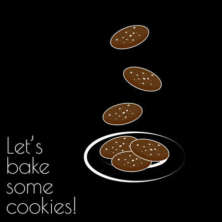 Let's bake some cookies chalk style print for t-shirt on black background