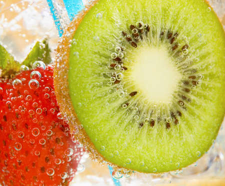 Strawberry kiwi drinkの写真素材