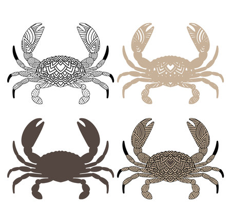 Crab arts isolated on white backgroundのイラスト素材