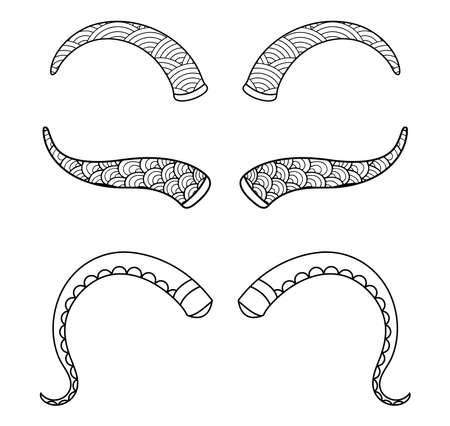 horn coloring vector,のイラスト素材