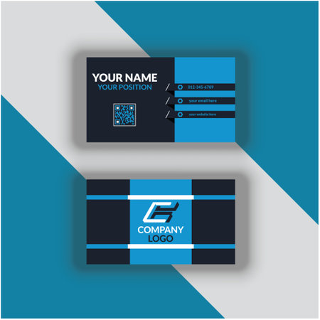 Blue business card template for your design, vector illustration. EPS10のイラスト素材