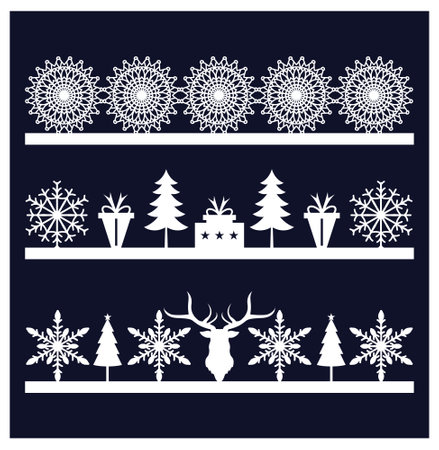set of christmas design elements. vector illustration eps 10.のイラスト素材