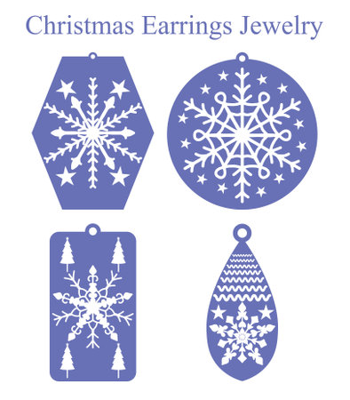 Set of christmas tags with snowflakes. Vector illustration.のイラスト素材