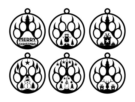 Set of Christmas and New Year icons on white background. Vector illustration.のイラスト素材