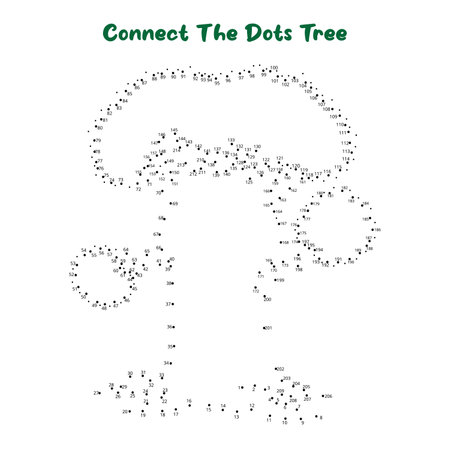 Connect The Dots and Draw tree coloring page, Educational Game for Kids.
line drawing for kids,のイラスト素材