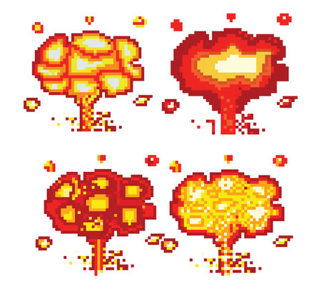 Set of pixel art icons of brain and heart. Vector illustration.のイラスト素材