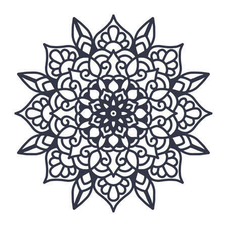 Mandala. Ethnic decorative element. Hand drawn backdrop. Islam, Arabic, Indian, ottoman motifsのイラスト素材
