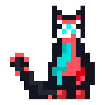 Vector pixel art fox isolated on a white background. 8 bit fox.のイラスト素材