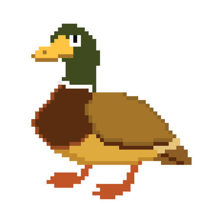pixelated duck animal on white background vector illustration eps 10.のイラスト素材