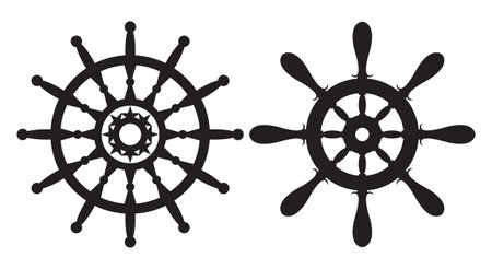 Steering wheel icon isolated on white background. Nautical symbol. Vector illustration.のイラスト素材