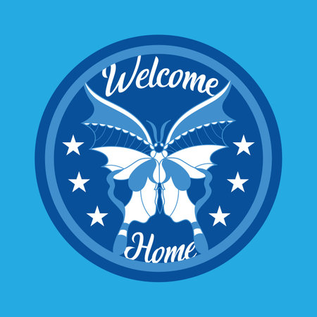 welcome design over blue background vector illustration eps10 graphic designのイラスト素材