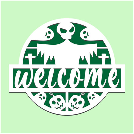 welcome halloween design, vector illustration eps10 graphicのイラスト素材