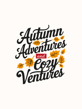 Fall autumn typography quotes templatsのイラスト素材