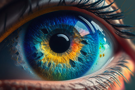 Close up of human eye with beautiful iris. 3D renderingの素材