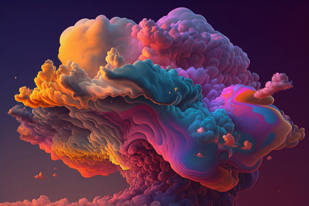 Colorful abstract background, 3D illustration, fractal for graphic designの素材