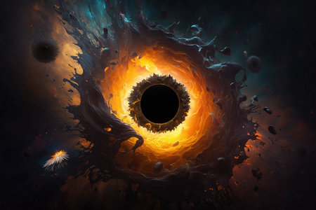 Fractal image of an eye in space. 3D renderingの素材
