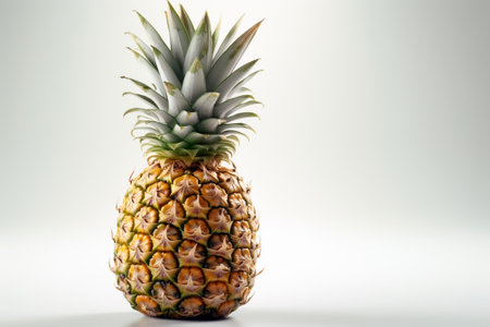 Pineapple on a white background, close-up, selective focusの素材