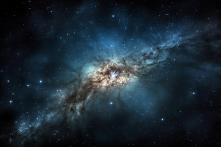 Stars of a planet and galaxy in a free spaceの素材