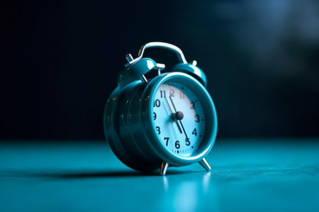 Alarm clock on a dark background. Time is running out.の素材