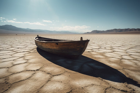 Fishing boat in the Salar de Uyuni, Boliviaの素材