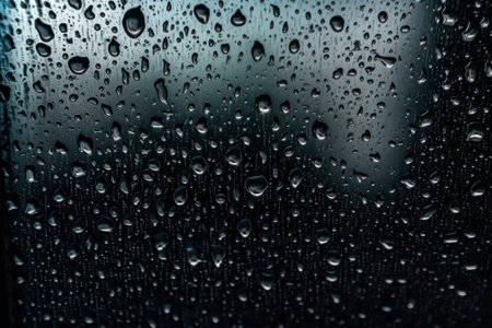 Rain drops on window glass. Raindrops on window glass background.の素材