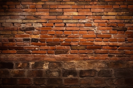 Old brick wall texture background for interior exterior decoration and industrial construction concept design.の素材