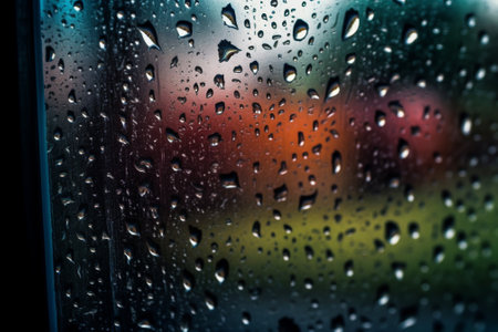 raindrops on the window, abstract background, raindrops on glassの素材