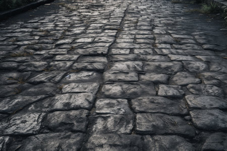 Old cobblestone walkway in Tbilisi, Georgia.の素材
