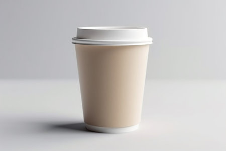 Coffee Cup 3D Illustration Mockup Scene on Isolated Backgroundの素材