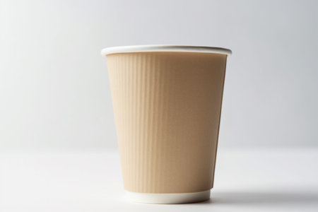 Paper cup of coffee on a white background. Close-up.の素材