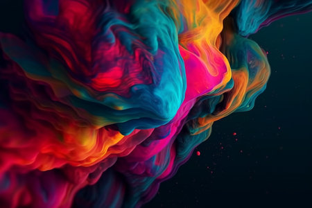 Colorful ink in water. Abstract background. 3d rendering.の素材
