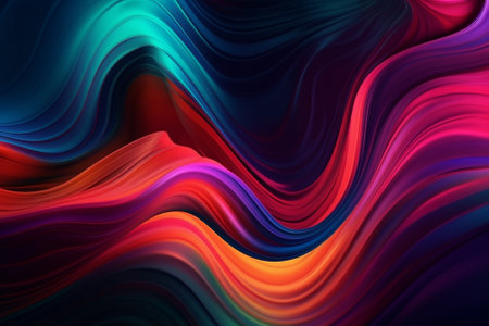 abstract colorful background with smooth lines in black, red and blueの素材