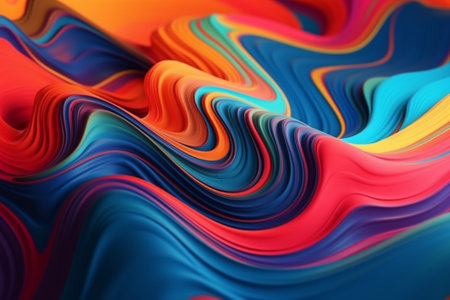 abstract colorful background with smooth lines in it. 3d renderingの素材