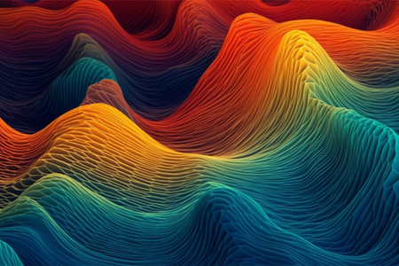 Abstract wavy background. 3d rendering, 3d illustration.の素材