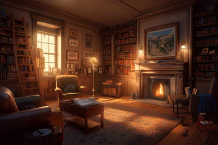 The interior of the living room in a classic style. 3d renderの素材