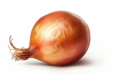 Onion isolated on white background. 3D illustration. High resolution.の素材