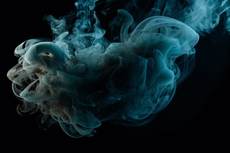 Abstract smoke moves on a black background. Design element. Abstract texture.の素材