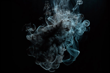 Abstract smoke moves on a black background. Design element. Abstract texture.の素材