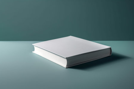 Blank white book on green background. Mock up, 3D Renderingの素材