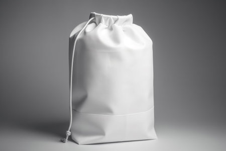White paper bag isolated on gray background. 3d rendering mock upの素材