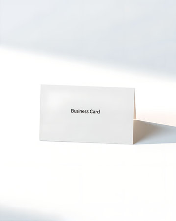 Blank business card on a white background. 3D rendering.の素材