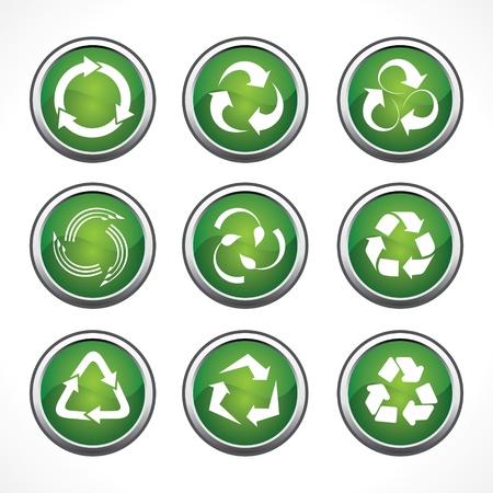 Set of recycle symbols and iconsのイラスト素材