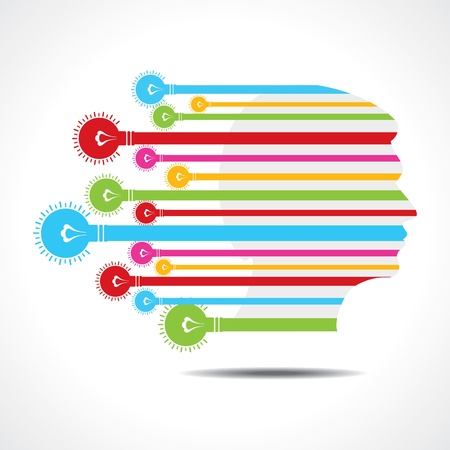 Colorful bulbs form man s face stock vectorのイラスト素材