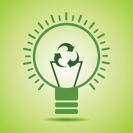 Green recycle icon make filament of an eco bulb stock vectorのイラスト素材
