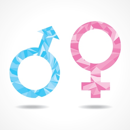 Abstract triangle male and female symbol,vector illustrationのイラスト素材